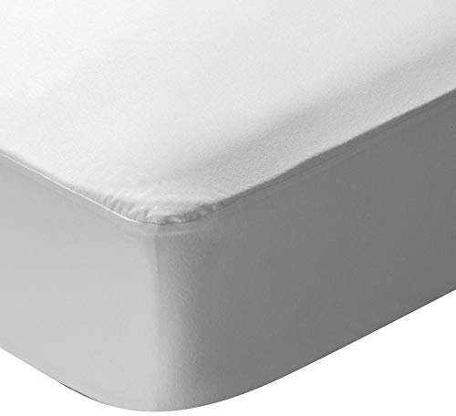 Pikolin Home PP205 Protector Impermeable Punto 100% Algodón Extrasuave Higiénico-Transpirable y Absorbente-Certificado Oeko-Tex, Silencioso-Cubre Colchón, Blanco, Cama 180-180 x 200 cm