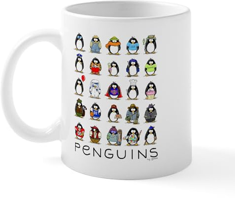 CafePress Lots of Penguins Mug 11 oz (325 ml) Ceramic Coffee Mug