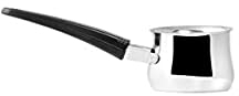 H&H 3314102 Caffettiera Tazze 2 Manico Bachelite, Acciaio Inossidabile, Argento