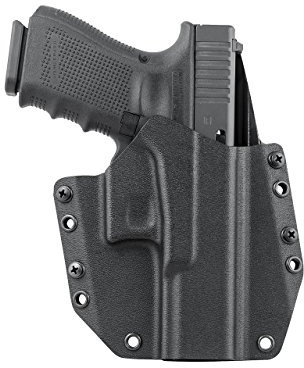 Mission First Tactical OWB Holster für Links- und Linkshänder, Boltaron schwarz, Unisex, HGL19OWBBL, Schwarz , Einheitsgröße