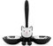 Alessi Tigrito AMMI09 B Design Katzennapf aus Edelstahl und termoplastisches Harz, schwarz, 32 cm