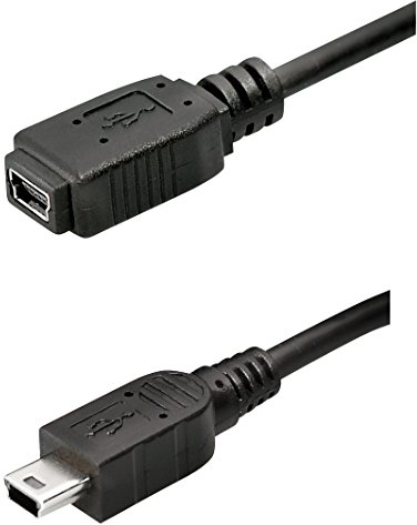 USB 2.0 Mini B Verlängerung (USB Mini Stecker 5polig auf USB Mini B Buchse 5polig) 1,2 Meter