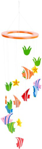 Playtastic Babyspielzeug: Mobile mit 20 leuchtend-bunten Holzfiguren (Mobile-Spielzeug, Holz-Spielzeug, Windspiel)