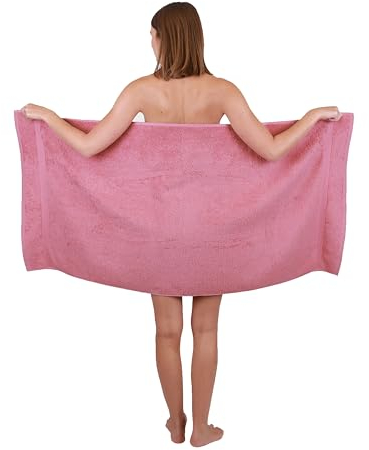 Betz Strandtuch Duschtuch Größe 70x140 cm Duschhandtuch Badetuch Strandtücher Handtuch Premium 100% Baumwolle Farbe Altrosa