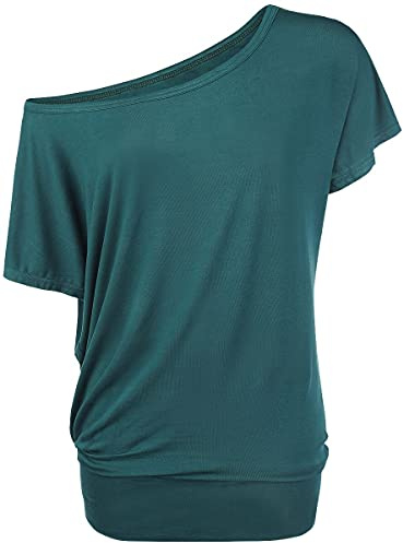 RED by EMP Damen lockeres Basic T-Shirt lässig geschnitten mit breitem Bund