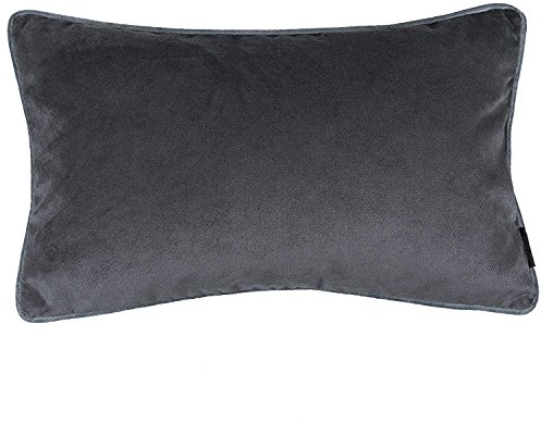 McAlister Textiles Matter Samt | Kissenbezug für Sofakissen in Anthrazit | 60 x 40cm | erhältlich in 25 Farben | griffester Samt edel paspeliert | Kissenhülle für Samtkissen