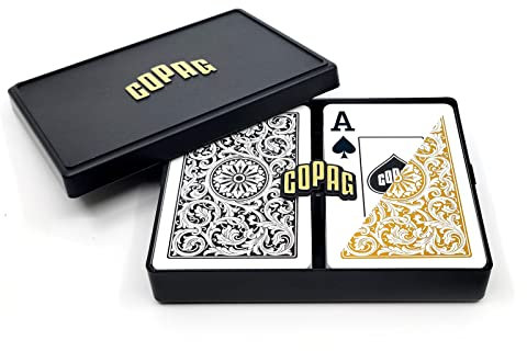 Copag Taille Bridge Jumbo Index 1546 Jeu de Cartes (Noir Doré Setup)