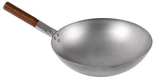 London Wok CT246 Wok rond en acier doux 380 mm x 195 mm