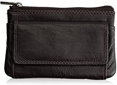 Josephine Osthoff Schlüsseletui Leder Damen Schlüsseltasche Münzbörse Schlüsselmäppchen Schlüsselringetui Herren Mini mit Kreditkarten RFID Schutz (973), Farbe:Espresso
