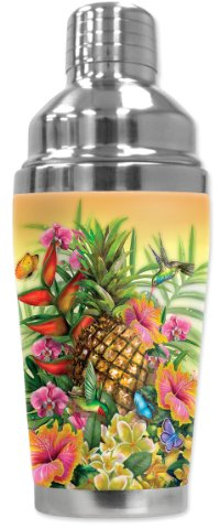 Mugzie 741-SHAPineapple Cocktail Shaker with Insulated Wetsuit Cover, 16 oz, Black