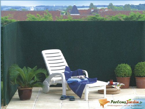 Brise vue vert mailles en plastique HDPE 550g/m² Tandem 1,2 x 5 m