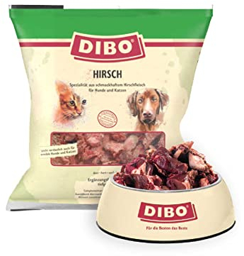DIBO Hirsch, 20 x 1.000g-Beutel, Tiefkühlfutter, gesunde, natürliche Ernährung für Hunde, Hundefutter, Barf, B.A.R.F.