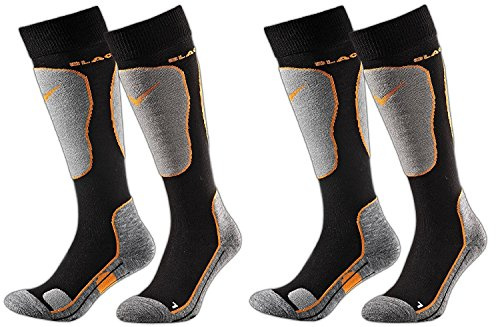 Black Crevice Skisocken I Damen & Herren-Skisocken Größen I Snowboadsocken mit Spezialpolsterung an den Belastungszonen I klimaregulierend & atmungsaktiv I 2 Paar