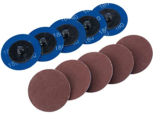 Draper SD2AB 180 Grit Aluminium Oxide Sanding Discs, Blue, 50 mm, Set of 10 Piece