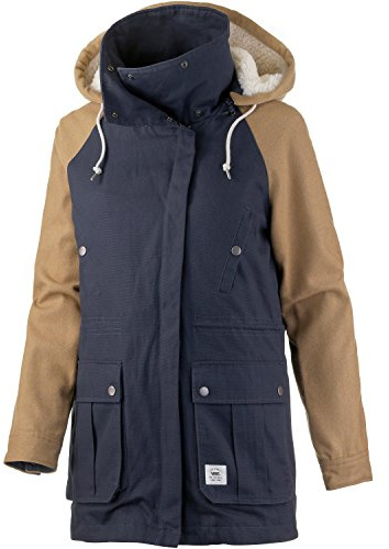 Vans Off The Wall Long Sleeve Zip Up Navy Brown Womens Sonora Jacket V2ZCIND