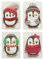 Handwärmer Taschenwärmer Sets wiederverwendbar, Wärmepad für kalte Tage und für unterwegs, Wärmeknickkissen mit tollen Motiven (4er-Set Colorful Penguins mit bunten Schals und Ohrenwärmern)