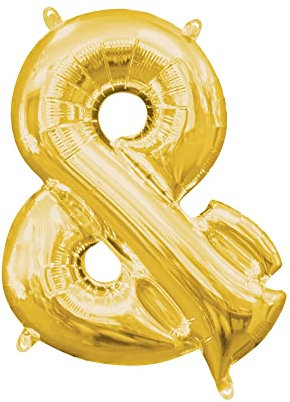 Amscan 3306901 - Mini Shape Folienballon Symbol & Gold, Größe circa 27 x 35 cm, Heliumballon