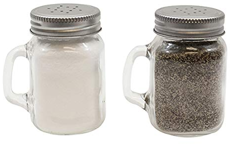 Mason Jar Salt & Pepper Shakers - Set of 6 - Rustic Salt & Pepper Pots