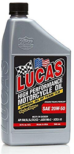 Lucas Oil 10700 SAE 20W-50 WT Motorcycle Oil, 946 ml