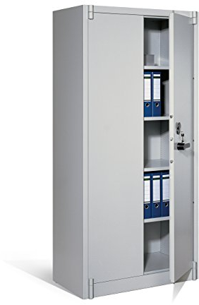 C+P | Feuergeschützter Stahlschrank | gemäß DIN 4102 | HxBxT 1950 x 930 x 500 mm | lichtgrau
