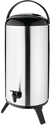 Olympia Stainless Steel Drink Dispenser with Tap 13.5 Litre, Hot & Cold Beverage Dispenser, Double Wall Insulation, 85 mm Tap Height, Folding Feet - Catering, Buffet, Restaurant & Home Use, DL170