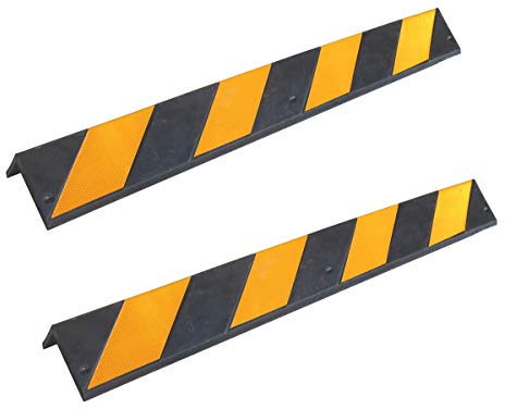 SNS SAFETY LTD RCG-131x2 Gummieckenschützer, 8 mm Dicke, für Parkplätze und Lagerhallen, Farbe Schwarz und Gelb, Maße 80 x 10 x 10 cm (2 Stück)