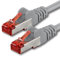 1aTTack.de - 1x 15m câble patch CAT6 S/FTP blindage PIMF câble réseau CAT.6 RJ45 câble Ethernet routeur LAN DSL commutateur modem panneau de brassage - gris - 1 pièce