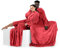 DecoKing Decke mit Ärmeln Geschenke für Frauen und Männer 170x200 cm Rot Microfaser TV Decke Kuscheldecke Weich Lazy