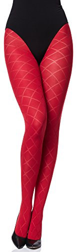 Merry Style Damen blickdichte Strumpfhose MS 328 60 DEN(Rot, XL (44-48))