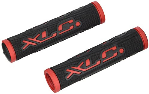 XLC Unisex – Erwachsene Griffe Dual Colour GR-G07, Schwarz, rot, Unisize