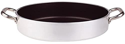Pentole Agnelli professionali ALSA2106S40 Casseruola Bassa, Antiaderente, Spessore 5 mm con Due Maniglie Inox, Diametro 40 cm