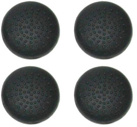 AKORD TPU Protective Analogue Thumb Grip Stick Caps for XBOX 360, XBOX One, PS4, PS5 Controllers - Black (Pack of 4)