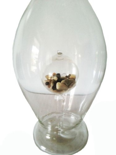 Oberstdorfer Glashütte Karaffe bauchige Glasflasche mit Edelsteinen Kristallglaskaraffe mit Sodalith mundgeblasen Höhe ca. 24 cm Füllmenge 0,33 Liter