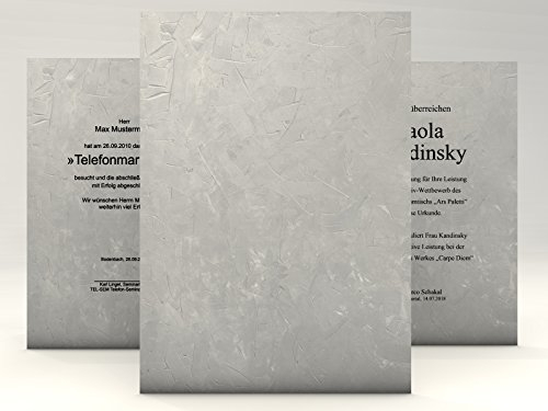 Urkundenpapier Structure Grau 10 Blatt | universal | für Urkunden Zertifikate Speisekarten | DIN A4 190g/qm | hochwertig | Briefpapier | Kartonpapier | certificate paper | Blanko Urkunde | Anerkennung Papier