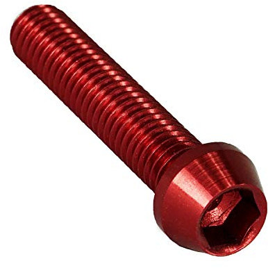 F26 Fantic26 Alu M5 Schraube DIN 912 konisch 7075 T6 (rot, 30 Millimeter)