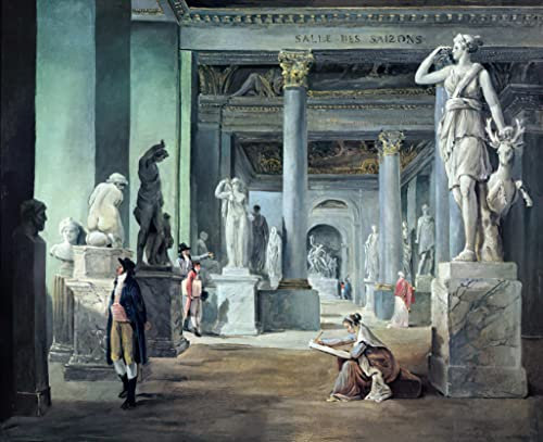 Kunstdruck/Poster: Hubert Robert Der Salle des Saisons im Louvre c 1802 - hochwertiger Druck, Bild, Kunstposter, 100x80 cm