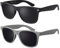 La Optica B.L.M. Herren Sonnenbrille UV400 CAT 3 Damen Unisex Retro Vintage - Party Festival Set Gummiert Grau (Gläser: Grau Schwarz)