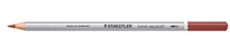 STAEDTLER aquarell Buntstifte karat aquarell, rosenholz, wasservermalbare, weiche, farbintensive Mine, unterschiedliche Trocken- und Nasstechniken, 6 Aquarellstifte im Kartonetui, 125-703
