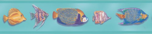 Brewster Home Fashions 418B100 Borders and More Fish Wall Border, 6.875-Inch by 180-Inch