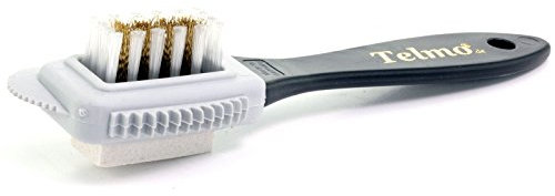 TelMo® Wildlederbürste Raulederbürste mit abrasiven Reinigungs - Gummi und Messingdraht-Besteckung, Farblich sortiert.