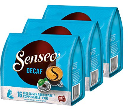 Senseo Decaffeinated, Pack of 3, 3 x 16 Coffee Pods