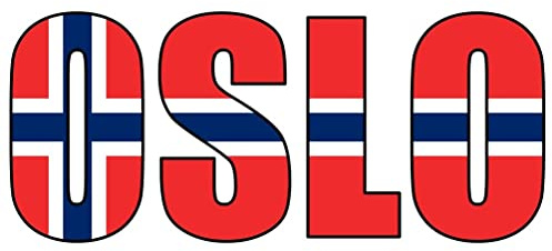 Samunshi® Oslo Schriftzug Aufkleber Norwegen - 10x4,4cm