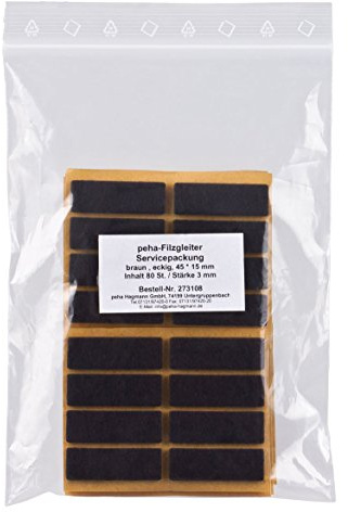 haggiy Filzgleiter selbstklebend 80 Stück - 3mm, braun, 15x45mm | Möbelgleiter für Stühle, Tische und Möbel Kratzschutz und Bodenschutz, Parkettgleiter