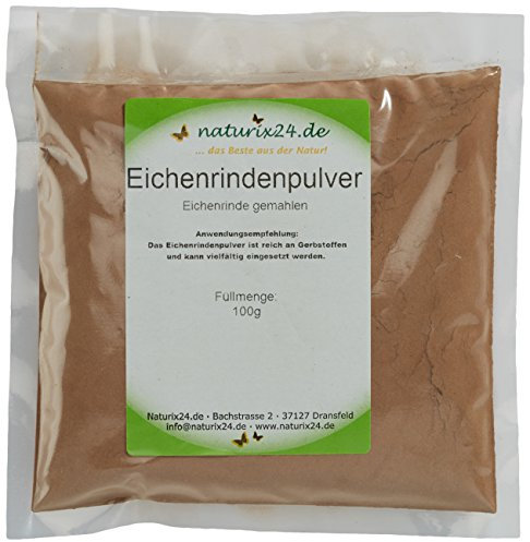 Naturix24 Eichenrindenpulver, Eichenrinde gemahlen, 8er Pack (8 x 100 g)
