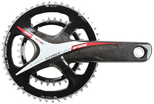 FSA K-Force Light ABS EVO386 Rennrad Kurbelgarnitur (Schwarz/Rotes Logo - 39/53t-172.5 ohne BB 86 x N-11)