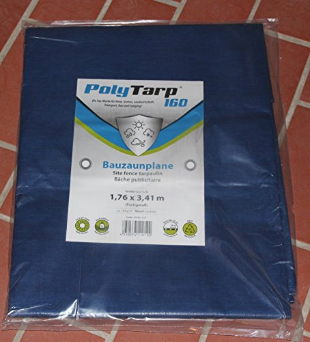 polyTarp 10 Stück Bauzaunplane 1,76 x 3,41m 160g/m²