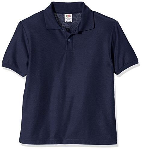 Fruit of the Loom Unisex Kids 65/35 Short Sleeve Polo Shirt, Navy, 3-4 Years (Manufacturer Size:22)