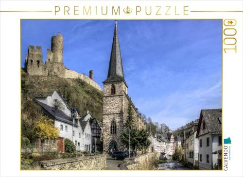 CALVENDO Puzzle Monreal - Mit Blick auf die Löwenburg und Pfarrkirche | 1000 Teile Lege-Größe 64 x 48 cm Foto-Puzzle für glückliche Stunden