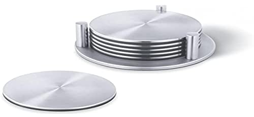 ZACK 20374 REGIO Untersetzer mit Halter - Set/6, Edelstahl matt