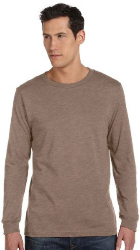 Canvas Filmore Long Sleeve Crewneck T-Shirt. 3501 - Medium - Heather Brown (US)